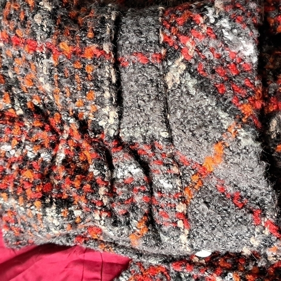 PECK & PECK Tweed boucle blazer wool blend plaid earth tones minimalist retro 14 - Picture 7 of 9